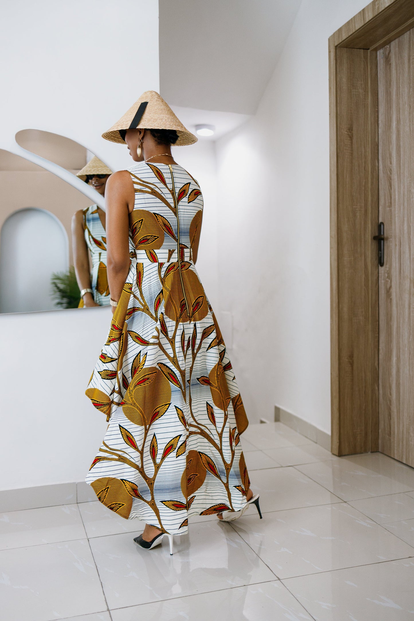 LEWA AFRICAN PRINT HIGH-LOW DRESS