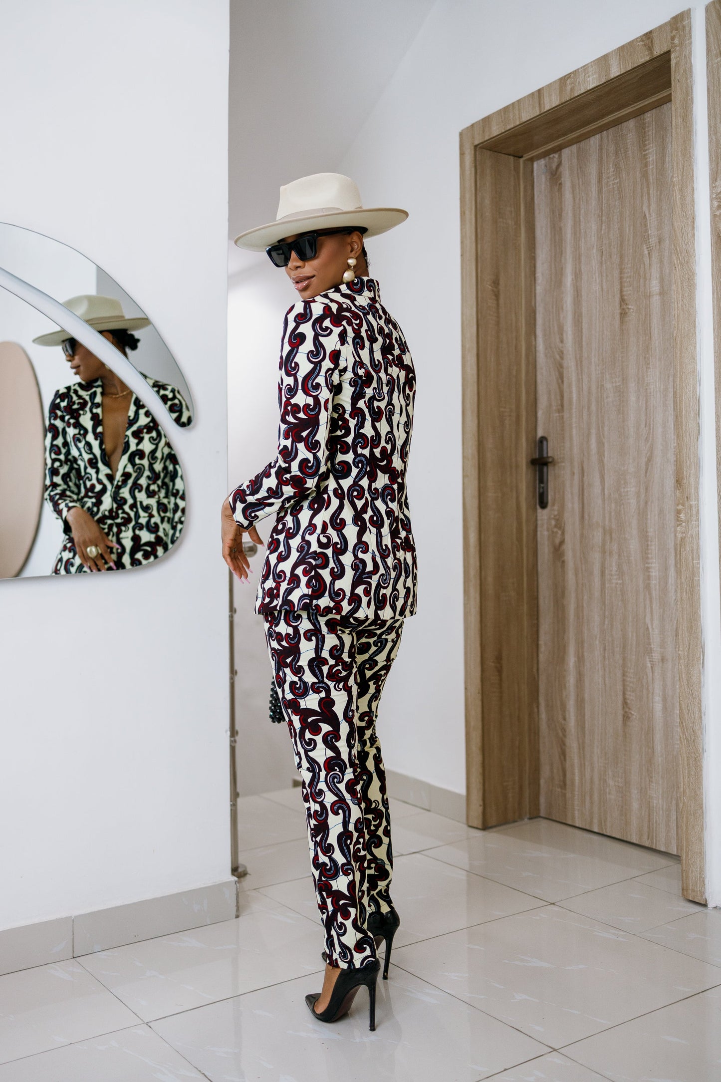 HAWA AFRICAN PRINT TAILORED SUIT SET [MULTICOLOR]