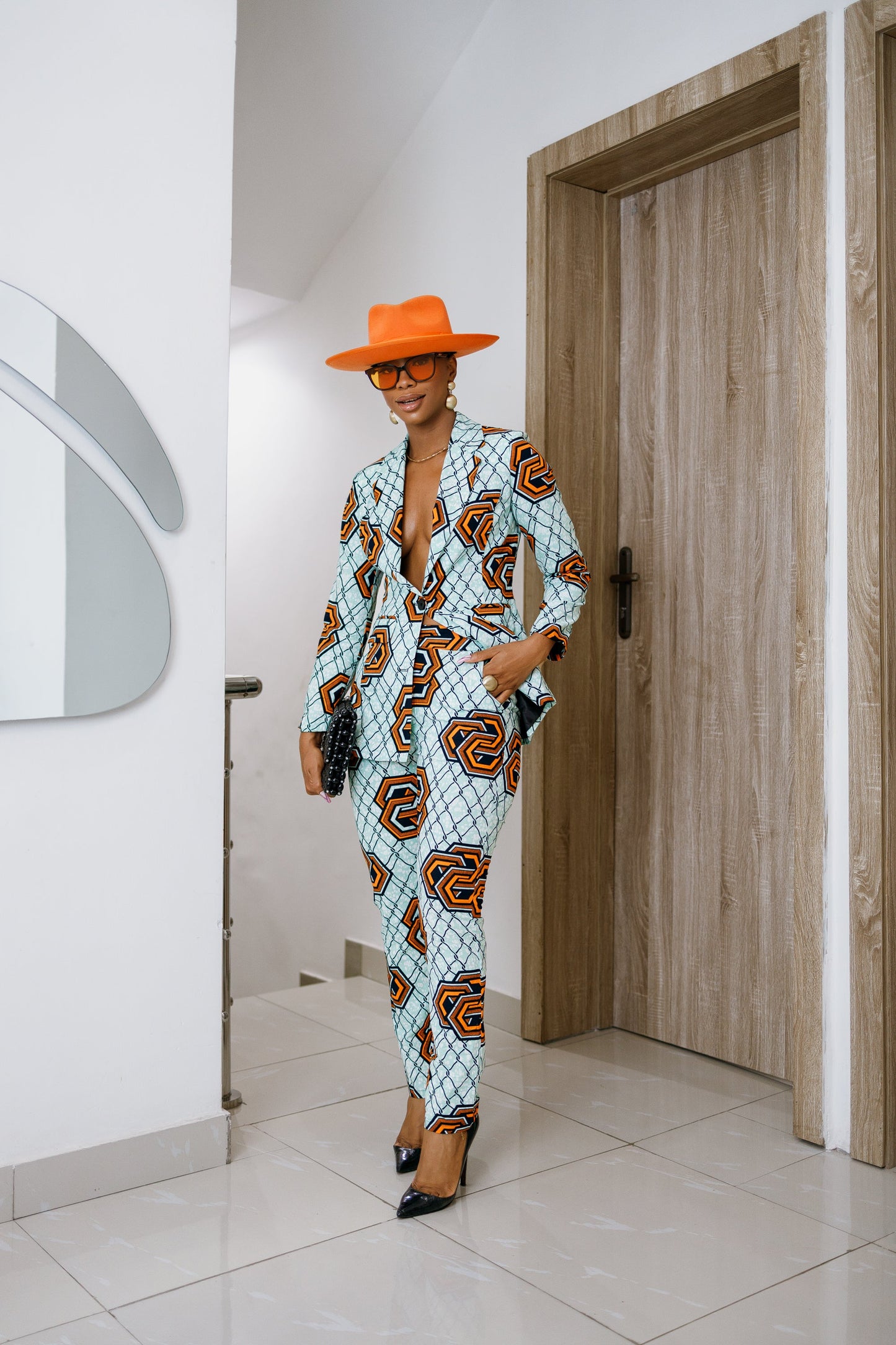 HAWA AFRICAN PRINT TAILORED SUIT SET