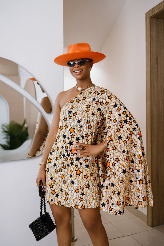 AYANNA AFRICAN PRINT MONO STRAP DRESS